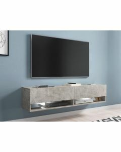 TV-meubel ACAPULCO 2 klapdeuren 140 cm beton met led
