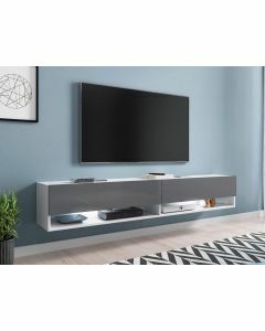TV-meubel ACAPULCO 2 klapdeuren 180 cm wit/grijs met led