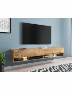 TV-meubel ACAPULCO 2 klapdeuren 180 cm wotan eik met led