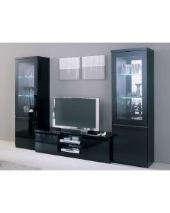 Tv-meubel set ROMEO hoogglans zwart met verlichting