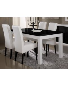 Eettafel ROMEO 190 cm hoogglans wit/hoogglans zwart