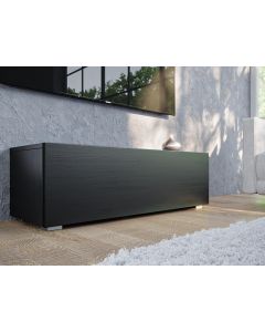 Tv-meubel KINGSTON 1 klapdeur 105 cm zwart eik