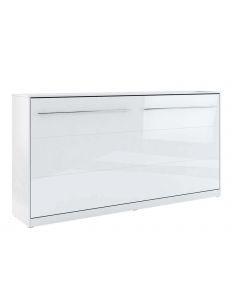 Opklapbed CONCEPTION 90x200 cm wit/hoogglans wit (horizontaal) met matras
