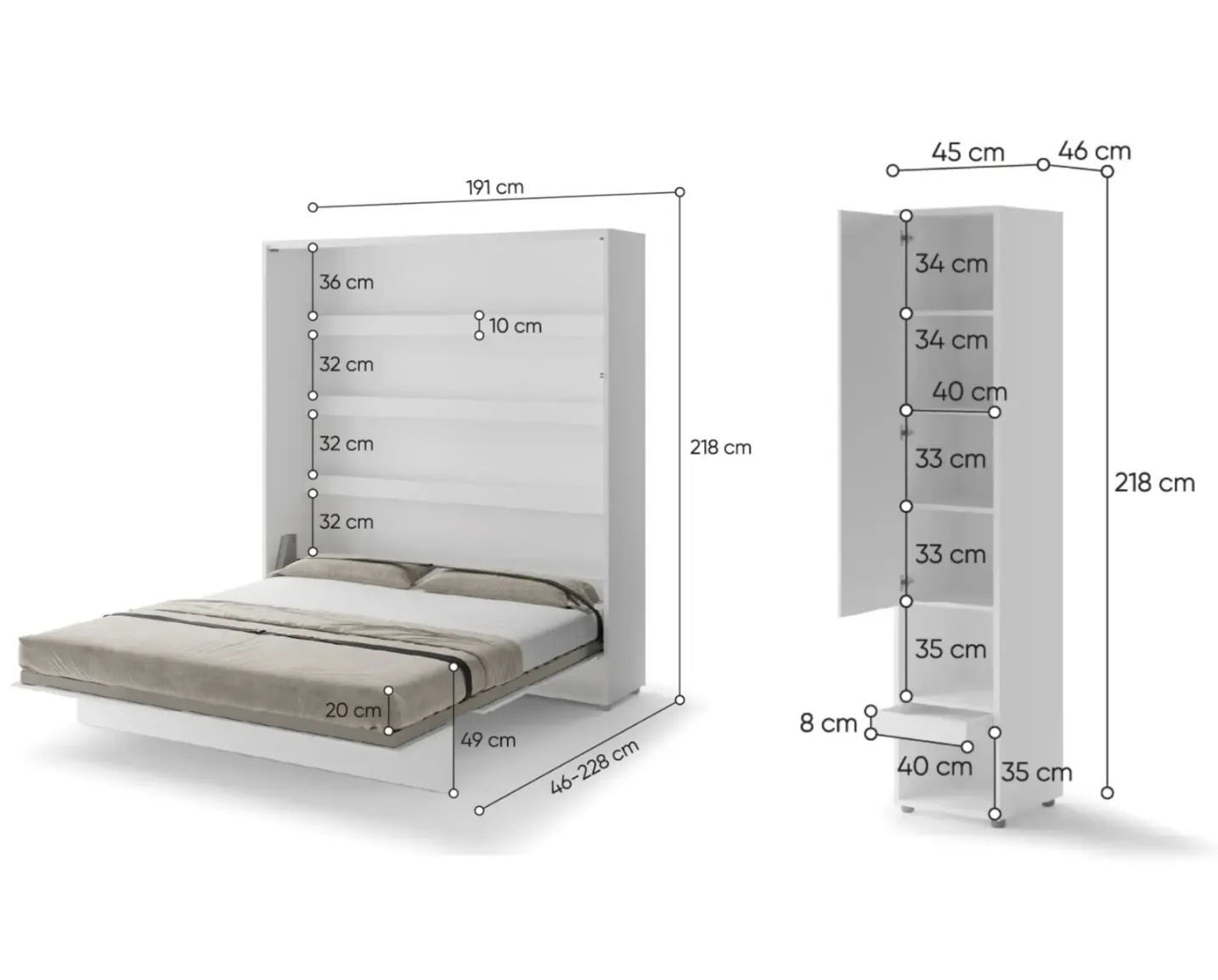 Lenart Concept Pro CP02 Kastbed, wandbed 120 x 200 cm, NIEUW
