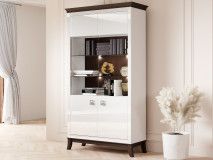 Vitrinekast TIROSA 2 deuren hoogglans wit met led 