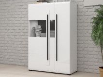 Dressoir TULIO 2 deuren wit/hoogglans wit