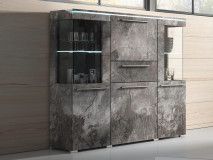 Dressoir INDIRA 4 deuren 1 lade kleurrijke leisteen