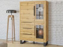 Vitrinekast HALO 3 deuren 3 lades wotan eik