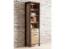 Kolomkast ATIK 1 deur 1 lade zwart/taurus eik