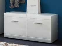 Schoenenbank PITTA 2 deuren hoogglans wit
