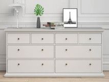 Dressoir PARISA 8 lades wit 