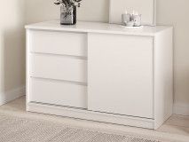 Commode NARIBA 1 deur 3 lades wit