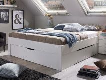 Bed SCARLETT 160x200 cm wit met drie lades