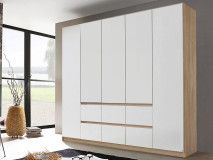 Kast MALIS 5 deuren 6 lades alpine wit/sonoma eik