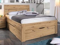 Bed SCARLETT 140x200 cm artisan eik met drie lades met hoofdeinde