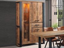 Vitrinekast ONNIX 3 deuren en 1 lade tropix hout 