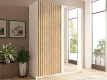 Kledingkast GONZOLA 2 schuifdeuren 150 cm wit/artisan eik