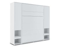 Opklapbed CONCEPTION PRO 140x200 cm mat wit (verticaal) met kasten