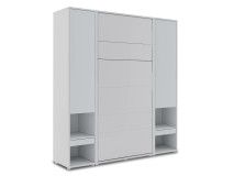 Opklapbed CONCEPTION PRO 90x200 cm mat grijs (verticaal) met kasten 