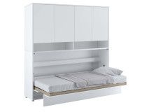 Opklapbed CONCEPTION PRO 90x200 cm mat wit (horizontaal) met opzetkast