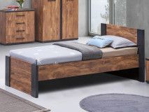 Eenpersoonsbed ELENAS 90x200 cm acacia eik