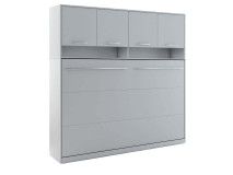 Opklapbed CONCEPTION 120x200 cm mat grijs (horizontaal) met opzetkast 