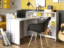 Uitklapbaar bureau CONCEPTION PRO mat wit links 