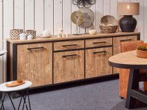 Dressoir LOVELY 4 deuren 2 lades 240 cm oranje teck 