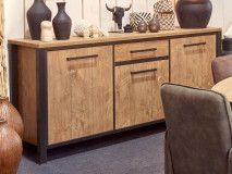 Dressoir LOVELY 3 deuren 1 lade 183 cm oranje teck 