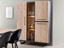 Vitrinekast VIAZZA 4 deuren dark stone/castella 