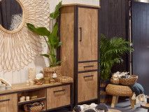 Kolomkast LOVELY 2 deuren 1 lade rechts oranje teck