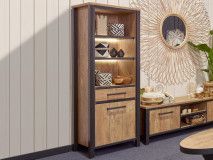 Kolomkast LOVELY 1 deur 1 lade links oranje teck