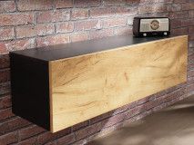 Tv-meubel KINGSTON 1 klapdeur 105 cm zwarte eik/gouden eik