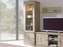 Vitrinekast YORKO 2 deuren links lichte kristal eik