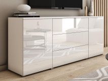 Dressoir PARLO 2 deuren 3 lades wit/hoogglans wit 