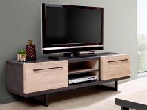 Tv-meubel VIAZZA 2 deuren dark stone/castella 