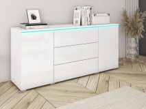 Dressoir VITTORIO 2 deuren 3 lades wit/hoogglans wit