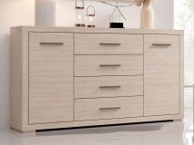 Commode VEIGAR 2 deuren 4 lades lichte santana 