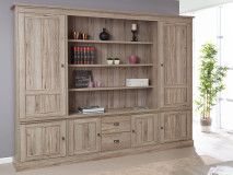 Kast YORKO 6 deuren 2 lades lichte kristal eik 