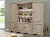 Vitrinekast KENNY 6 deuren 246 cm lichte millennium eik 