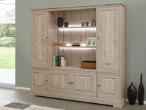 Vitrinekast KENNY 6 deuren 221 cm lichte millennium eik 