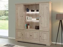 Vitrinekast KENNY 6 deuren 196 cm lichte millennium eik 