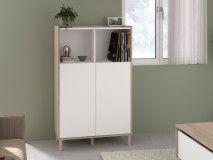 Dressoir MORPHEE 2 deuren 2 vakken japanse eik/wit