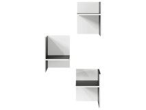 Set van 3 legplanken PASSATO wit/grafiet