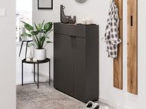 Wandkast AMEYA 2 deuren 1 lade 83 cm grafiet/navarra eik (verticaal)