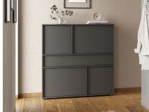 Wandkast AMEYA II 4 deuren 1 lade 105 cm grafiet