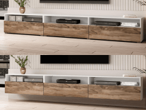 Tv-meubel BABEL II 3 deuren 3 wit/walnoot