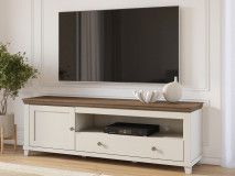 Tv-meubel EVOCO 1 deur 1 lade kasjmier/eik dunin