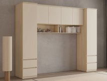 Bedombouw THEODORA 180 cm lindberg eik/zandkleur gesloten