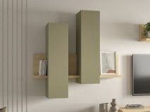 Muurkast BOTSWANA 2 deuren lindberg eik/eucalyptus groen 